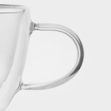 Glass mug with double walls Magistro "Duo", 160 ml, 9 × 6.5 cm-2