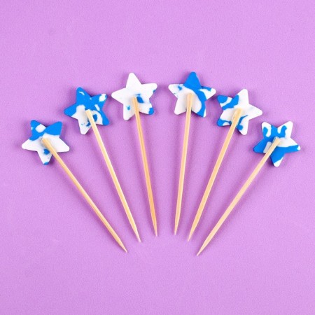 Skewers "Stars", 6 pcs., Mix color-4