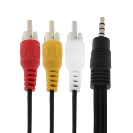 Audio cable-adapter/video Luazon Cab-2, Jack 3.5 (M)-3XRCA (M), 1.5 m, black-2