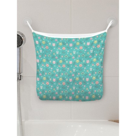 Organizer in a bath on suction cups "Christmas owls", for storing toys and trifles, size 33x39 cm