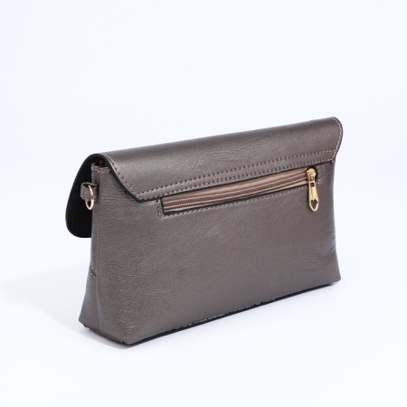 Bag-clate on magnet, long belt, bronze color-2