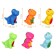 A set of rubber toys for the bath "Dinosaurs", 6 pcs, crush me