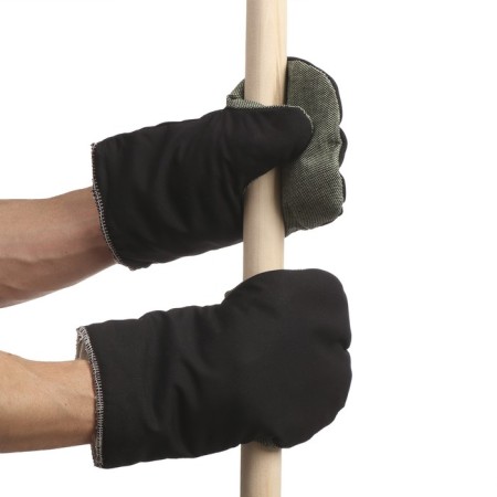 Supported mittens, diagonal, insulation: double vatin, mix, greengo