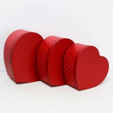 Set of boxes 3 in 1 heart l: 28.5x26.3x13 m: 26x24x11.5 s: 23.5x21.5x10 cm