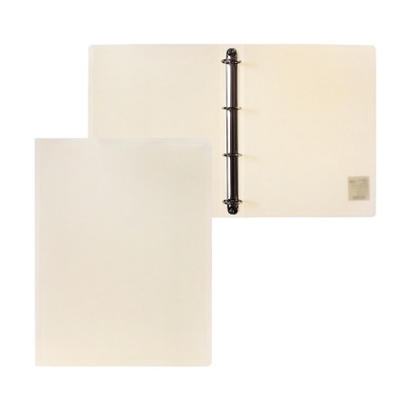 Folder on 4 rings A4, Calligrata, 40 mm, 700 μm, panoramic, with facial pockets, white