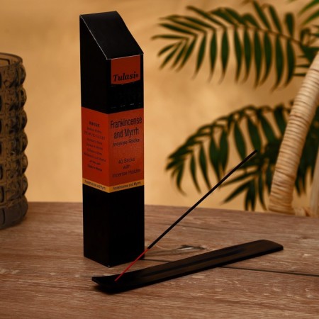 Incense "Tulasi" 40 fragrances with a stand Frankincense & Myrrh
