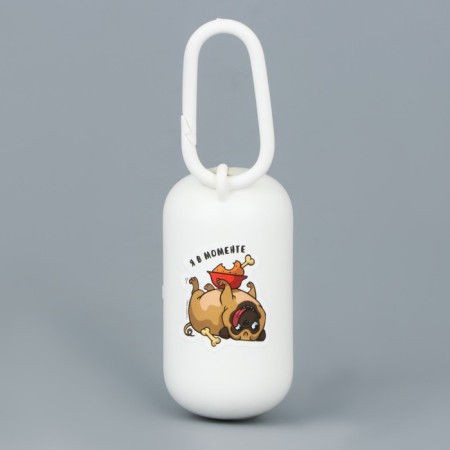 Container with packets for cleaning the dogs "I'm in the moment", the color is white-2
