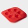 Form for chocolate of the share "Shar", silicone, 15 × 15 × 2 cm, 6 cells, red color