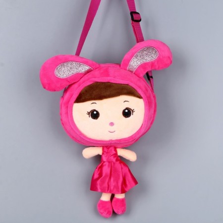 Soft bag "Bunny girl", 30 × 17.5 cm, pink color-1