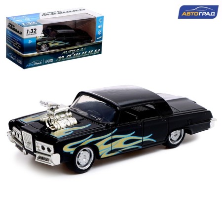 Metal Muscle Car, scale 1:32, light and sound, inertia, black color