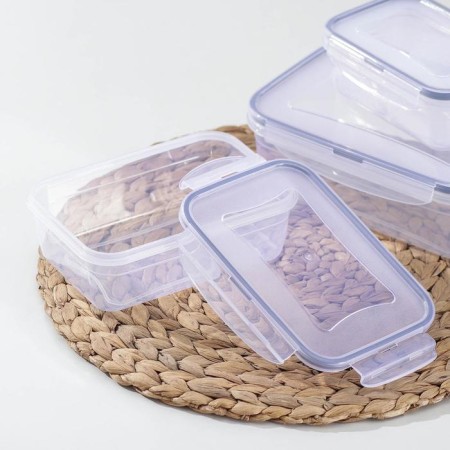 A set of lunch boxes rectangular, 3 pcs: 1.3 l, 0.7 l, 0.4 liters-4