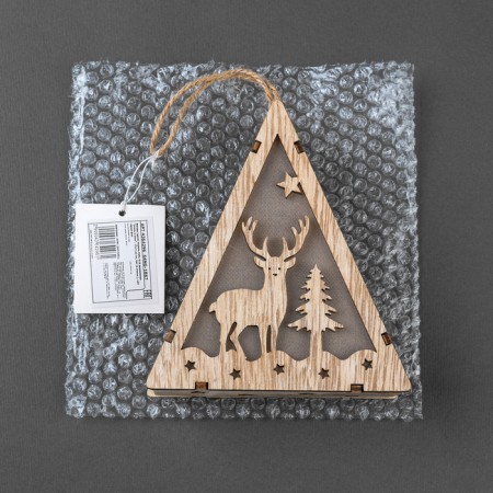 Christmas tree toy "Deer and Christmas tree", from batteries, glow warm white-3