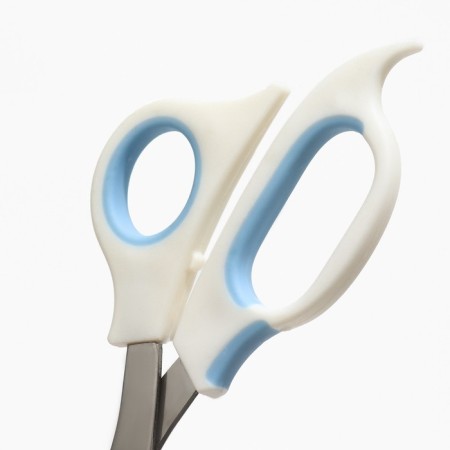 Middle scissors medium with an emphasis for a finger, 12 x 4.5 x 1.4 cm, economy, mix of flowers-2