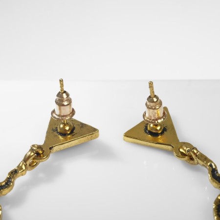 Earrings Metal "Snakes" Siamese, black color in black gold-2