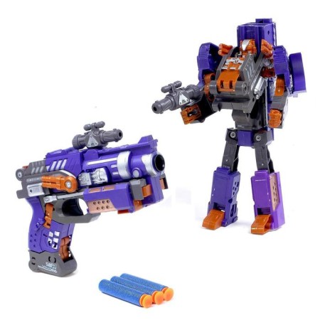 Blaster transformer "Titan", shoots with soft bullets, purple, in the bag