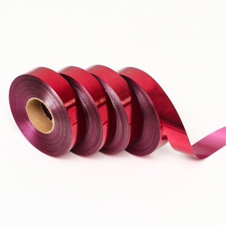 Lent for decor and gifts, metallized, burgundy, 2 x 45 m-1