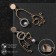 Earrings Assorted SISTA playful cats, white color in gold