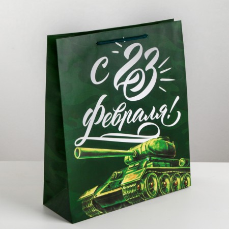 Gift laminated vertical package, packaging, "armor is strong", m 26 x 30 x 9 cm