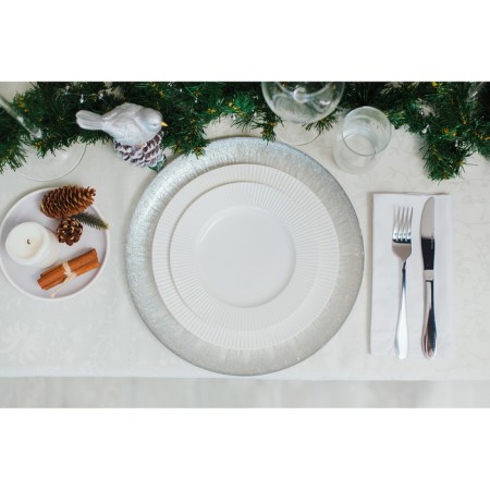 Board ceramic dining shares "Lambruo", d = 25 cm, white color-3