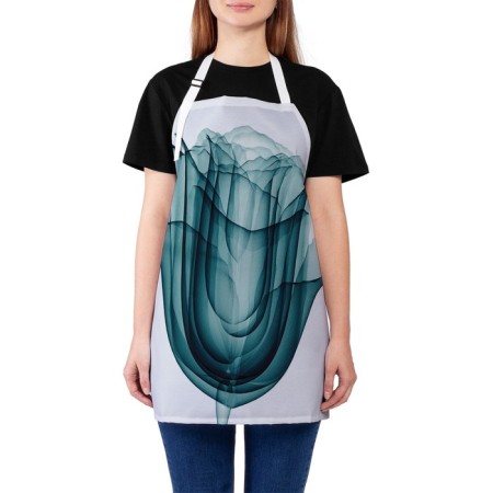Apron kitchen with a “sad rose” photo print, adjustable, size OS