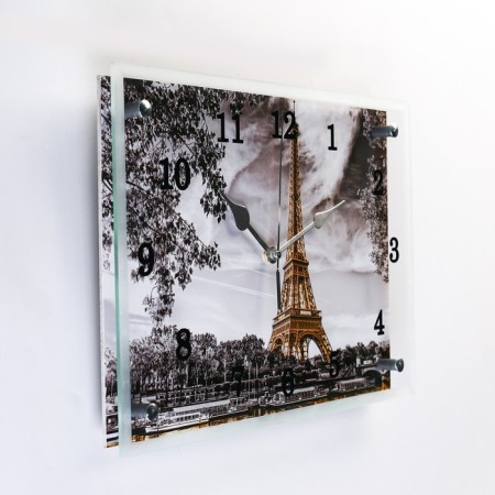 Carty clock is wall-mounted, interior "Eiffel Tower", silent, 25 x 35 cm-1