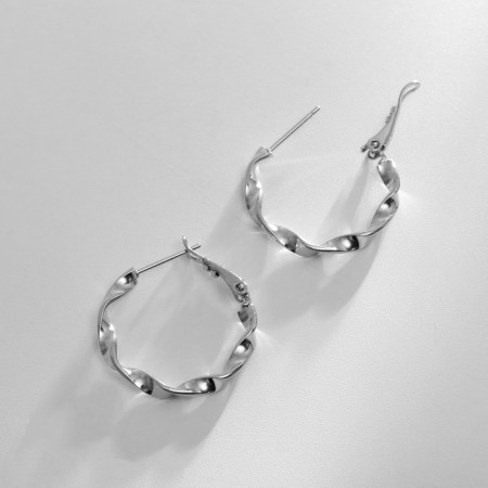 Cooping earrings Xuping Testament, color silver, d = 2.5 cm-1