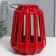 Ceramics candlestick for 1 candle "Lantern with cuts" dark red 19x14x14 cm