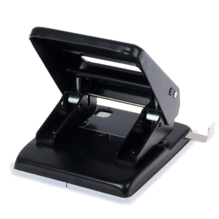 Metal hole punch 45 sheets, Attomex, with a ruler, black-1