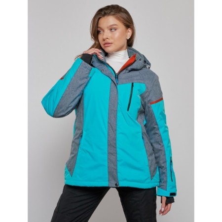 Ski jacket female winter, size 58, turquoise color-2