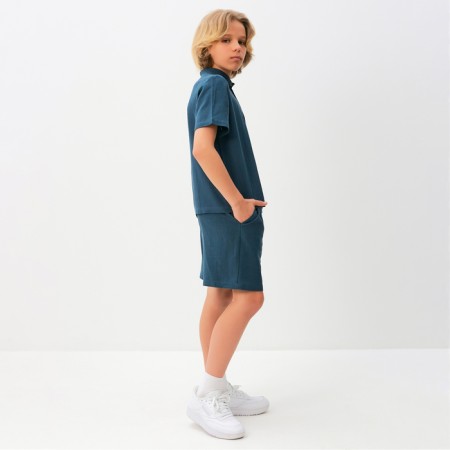 Set for a boy (shirt, shorts) minku, blue color, height 116 cm-2
