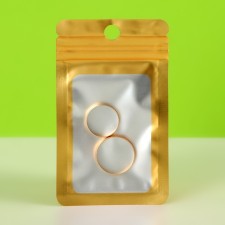 SIP-LOK package with a window, with Euroslot, gold, 5.5 x 9.5 cm