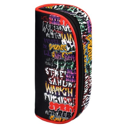 Penal soft, 1 department, 90 x 205 x 55 mm, voluminous, phoenix "tags" black/red 65704