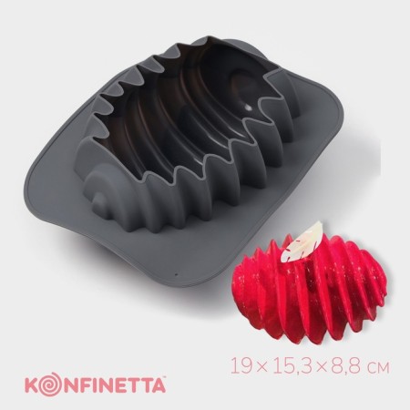 Form for baking and mousse desserts Konfinetta "City", silicone, 19 × 15.3 × 8.8 cm, gray