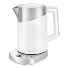 Чайник электрический Kitfort KT-660-1, металл, 1.7 л, 2200 Вт, регулировка t°, белый