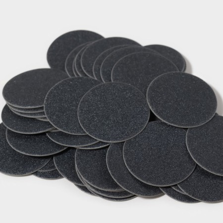 Smooth file for a disk, abrasiveness 180, d2.5 cm, packing 50 pcs, black color-9