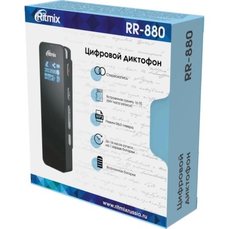 RITMIX RR-880, 16GB, APE, MP3, WMA, FLAC, WAV, Jack 3.5, 400 MACH, Micro USB, Black-5