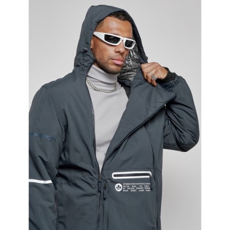 Male winter ski costume, size 48, dark gray color-12