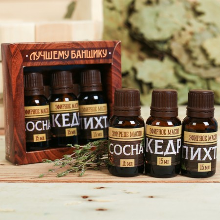 Set of 3 essential oils 15 ml "best banner" pine, cedar, fir