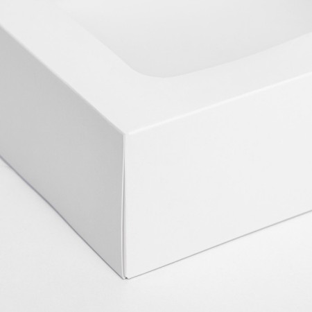 The box is folding, the lid is, with the window, white, 25 x 25 x 7.5 cm,-2