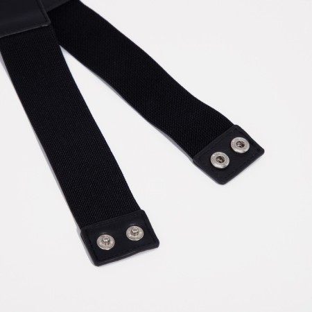 Women's belt on buttons, width 4 cm, black color-1