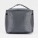 Cosmetic bag with a zipper, with a mirror, black/gray color