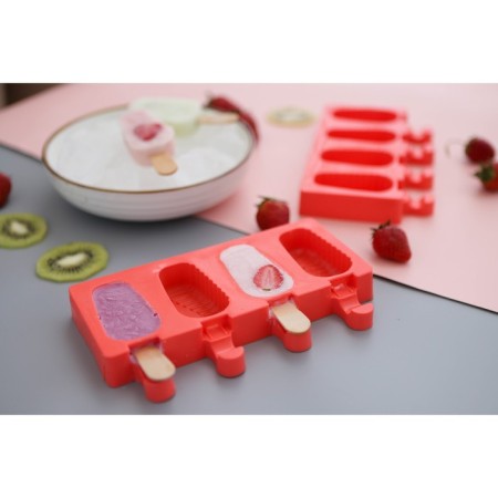 Form for ice cream “Eskimo in the glaze”, silicone, 18.5 × 12.3 × 2.5 cm, 4 cells, color mix-8