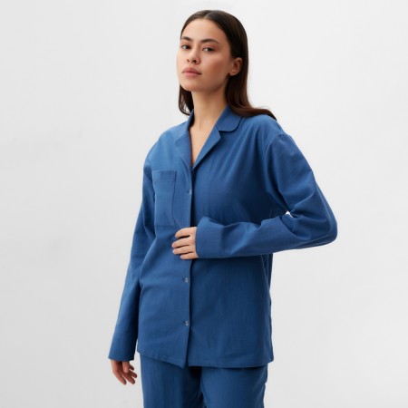 Пижама женская (рубашка и брюки) KAFTAN "Basic" р.48-50, синий-1