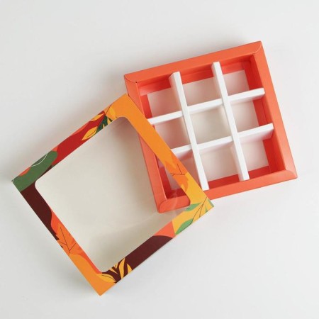 Box for sweets, confectionery packaging, 9 cells, “beloved teacher” 14.5 x 14.5 x 3.5 cm-5