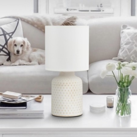 RIVOLI Sabrina 1he14, 40 watts ceramics white with a lampshade-5
