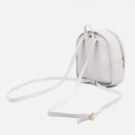Women's backpack-Mini of artificial leather with lightning, 1 pocket, color gray color-1