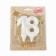 Candle in the cake jubilee "line", number "18", pearl, 6.5 cm