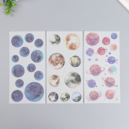Stickers "Planets and constellations" set of 3 sheets 10x20 cm