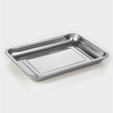 Stainless steel baking sheet, 35 × 26 × 3.5 cm, chrome color