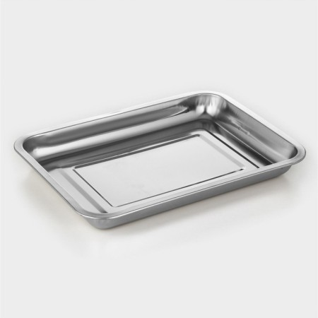 Stainless steel baking sheet, 35 × 26 × 3.5 cm, chrome color